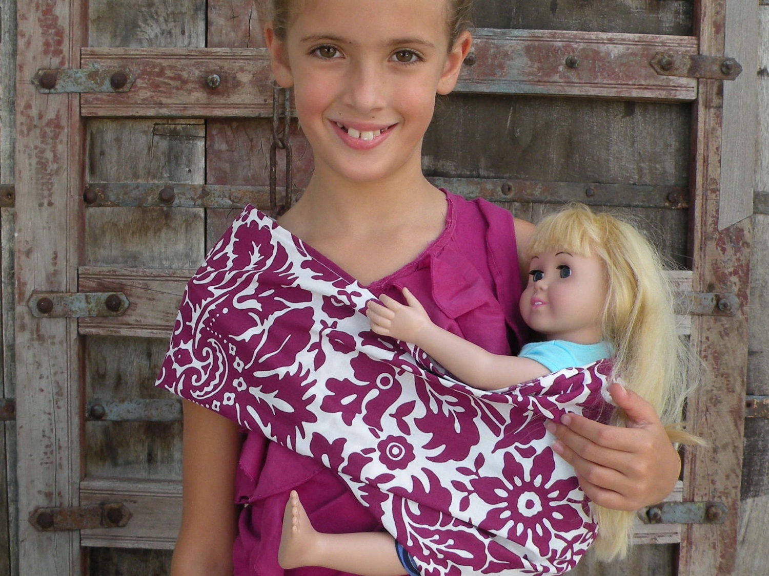 LARGE- Baby Doll Sling Carrier- American Girl Doll Carrier-Brandywine-Free Shipping When Purchased With A Wrap