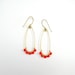 Coral Red & Gold // Lipstick Earrings // Wire Work // Women's Jewelry // Cherry Red