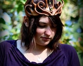 Leather Crown In Bronze - Fantasy Costume Elvish Circlet