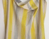 kitchen tea towel unbleached cotton citrus neon yellow and gray brush strokes hand painted