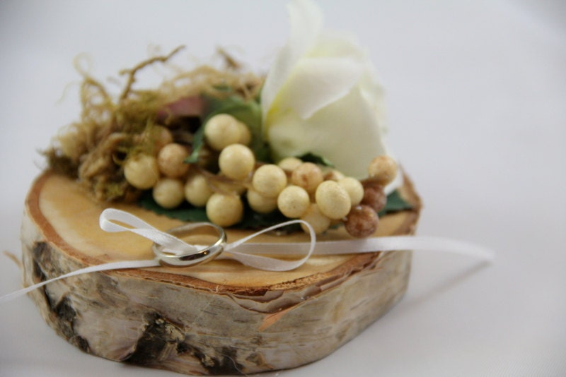 Birch Bark Ring Bearer Pillow FREE SHIPPING