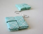 Big Eco Earrings - Re:Post Society Green and White Security Envelope - Earth Friendly