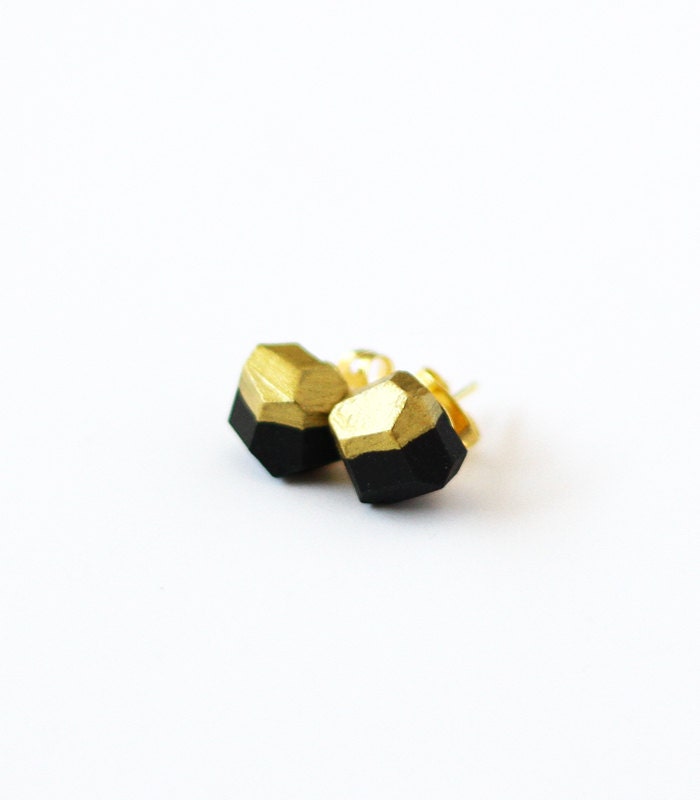 black gold dipped earrings