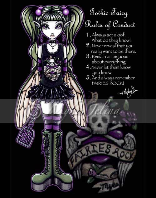 Sadie Gothic Fairy Rules Of Conduct 13x19 Signed Print