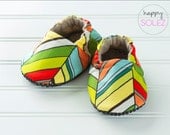 Bright Funky Chevron Baby Booties