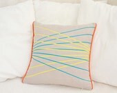 Decorative linen pillow cover with Perspective design