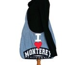 I Heart Monterey California Denim Swag Bag