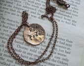 Game of Thrones inspired Necklace Hand Hammered NOT TODAY jewelry dime version