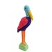 Knitted neon bright bird, upcycled wooden sculpture, knitted bird, yarnbomb, one of a kind, faux taxidermy
