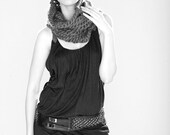 Spratters & Jayne Chain Cowl Scarf, crochet, neckwarmer, knit, cowl,  IN CHOCOLATE for women or men- Ready to Ship