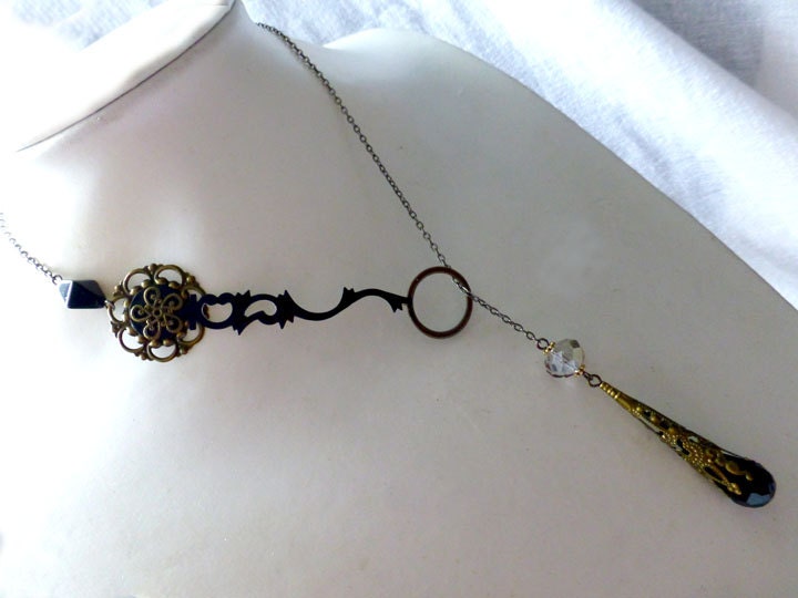 L'Opera III Hour Hand Lariat  Statement Necklace
