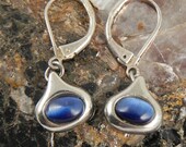 Sterling Blue Cat Eyes Earrings