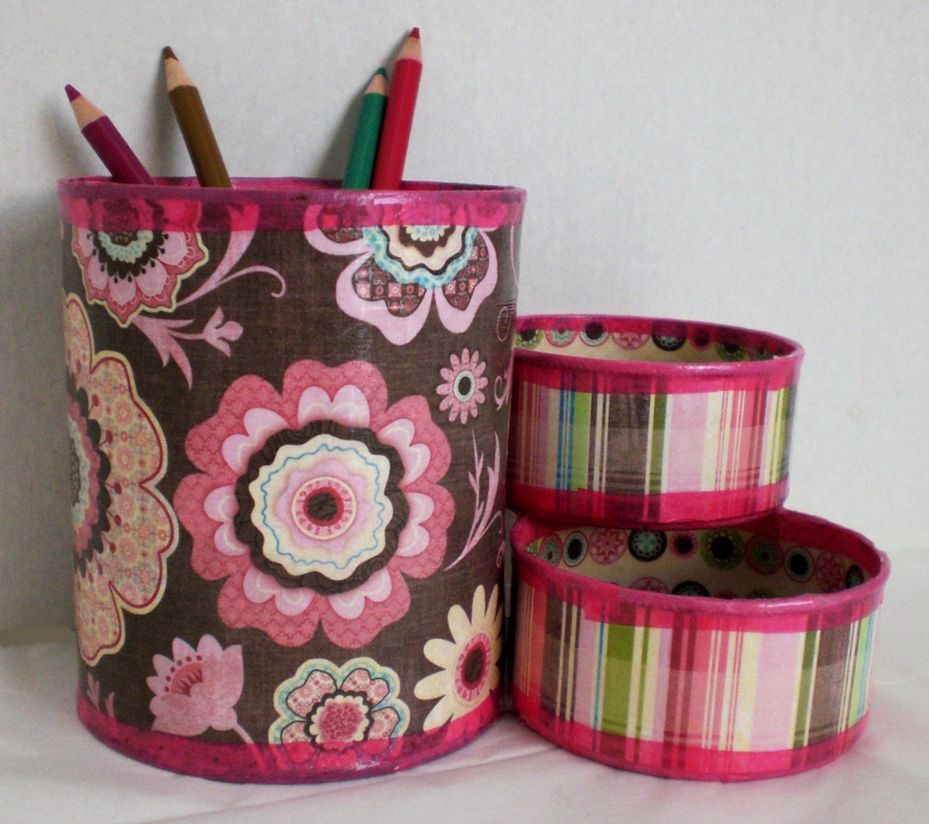 Desk Organizer / Pencil Holder made from recycled cans