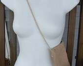 Small Tea Dyed "Tea Bag" Shoulder Bag, Lined with Zipper Close