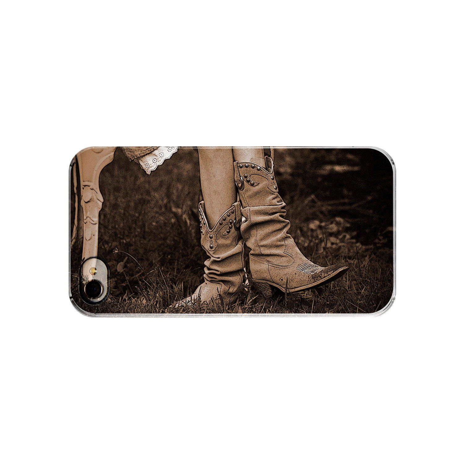 New iphone 5, 4, or 4s Plastic Case "Heart of a Cowgirl"