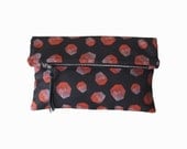 Red Gem Foldover Pouch - Handmade