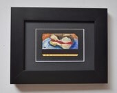 ART Oil Painting Still Life NYC Bagel on Upcycled Subway Card
