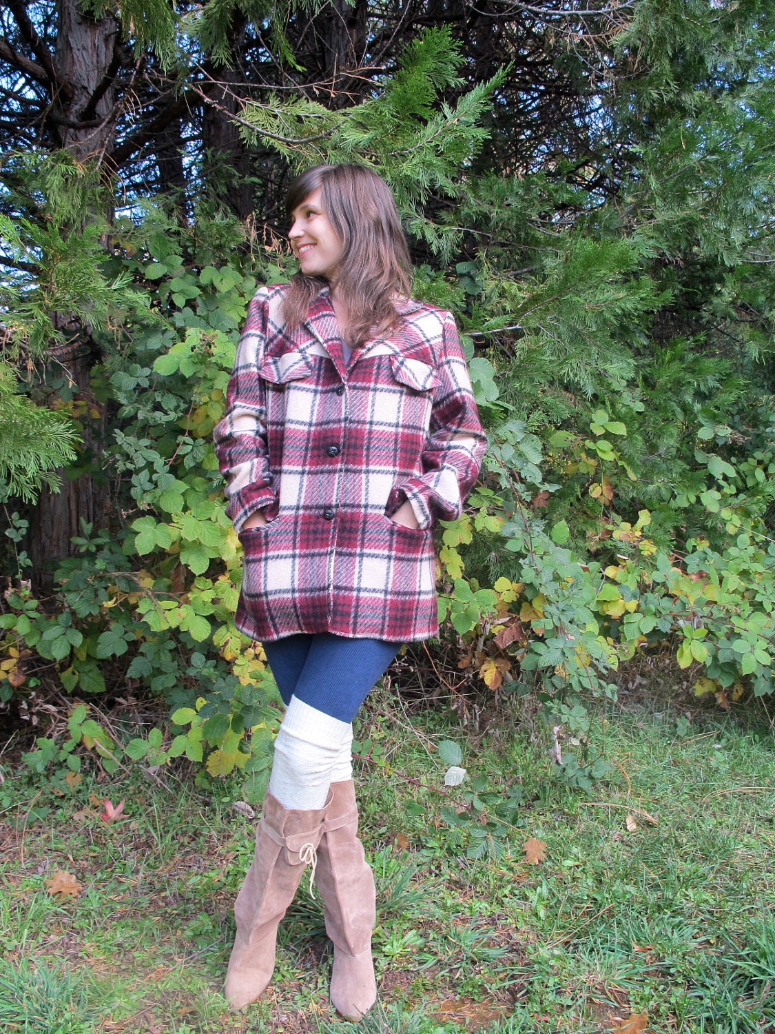 Vintage Burgundy Wool Jacket