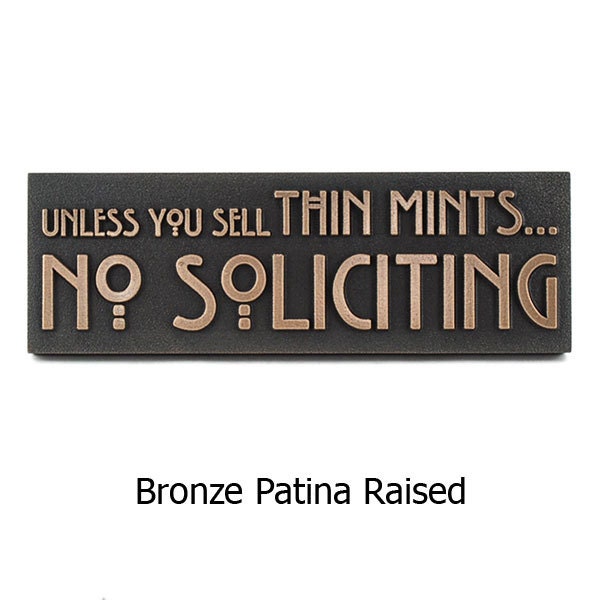 Thin Mints No Soliciting Sign, Thin Mint Cookies, Girl Scouts, No Solicitors, 12" W x 4" H made in USA
