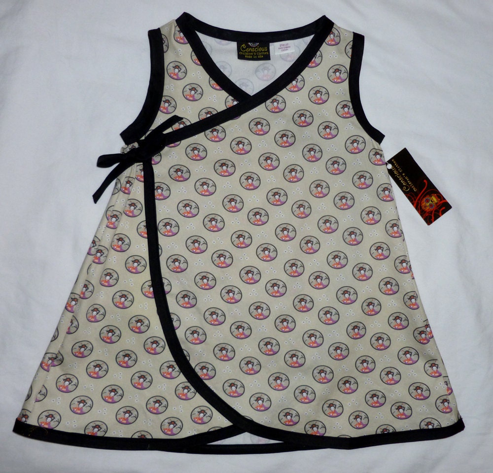 New ORGANIC Little Geisha Girl Kimono Dress size 4t-6