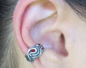 Silver Nouveau Swirl Ear Cuff