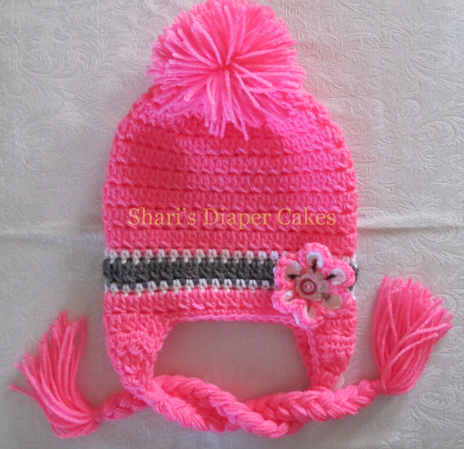 Hot Pink Crochet Hat - Baby Hat - Child's Hat