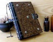 Leather Journal / Blank Book with Lock and Key, Antiqued Leather - "The Brown Book"