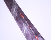 Vintage 1950s Wide Rayon Hep Cat Necktie in Lavender with Red