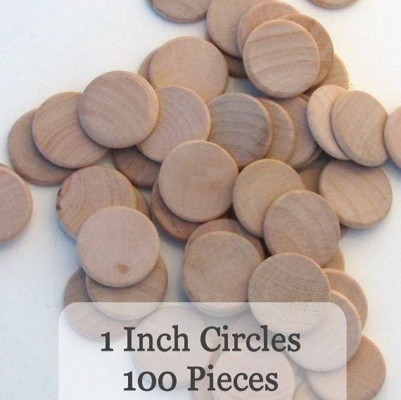 Unfinished Wooden Circles 1 inch, Pack of 100