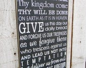 The Lord's Prayer - Typography wood sign