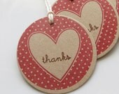 Thanks Heart Tags - Set of 8 - Bridal Shower Wedding Thank You Favor Tags Heart Thank You Il_170x135