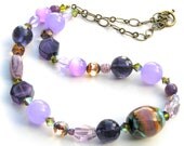 Stacking Statement Necklace, Purple Beaded Necklace, Mother's Day, Chunky Jewelry, Layering Jewelry, Purple Jewelry, Large Necklace