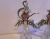 Angel Earrings Swarovski crystals dangle earrings Wine Angel earring  Wine Burgundy Crystal Holiday Easter Jewelry artemis angel