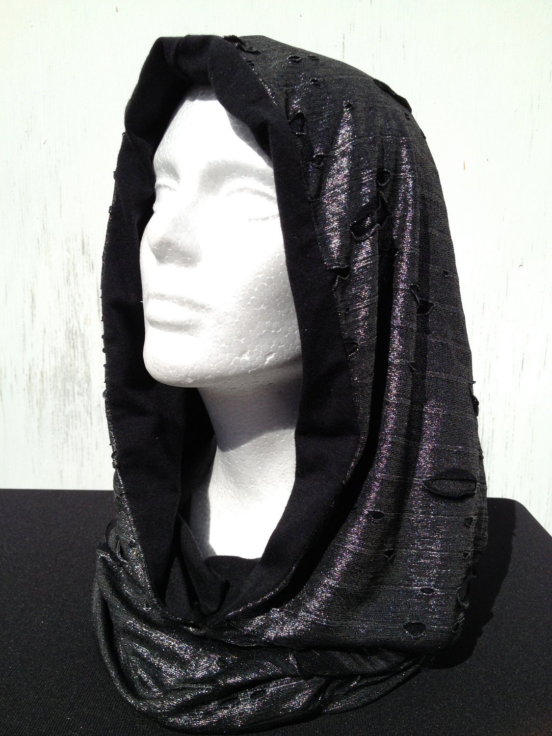 Silver mesh Hood, great for winter, desert and festivals