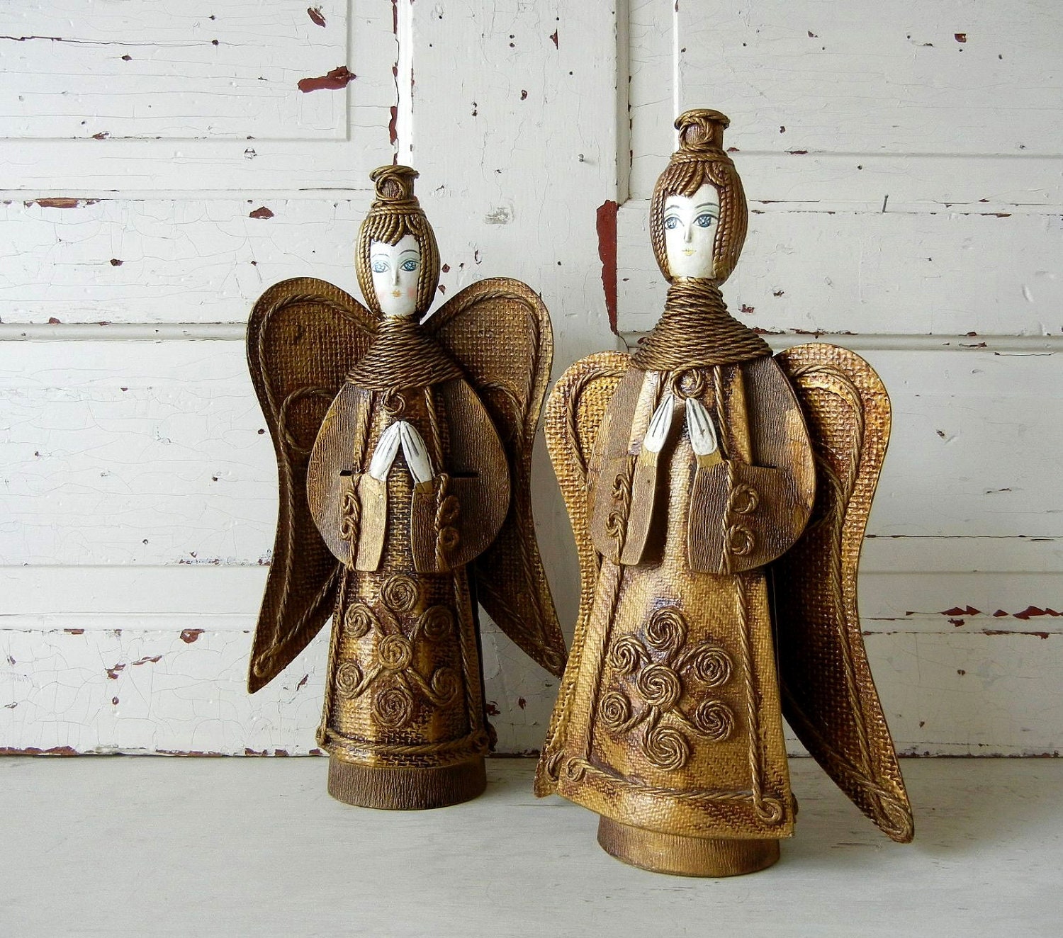 Vintage Christmas Angel Figurine Candle Holders Made in Japan