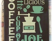 Coffee typography wood sign