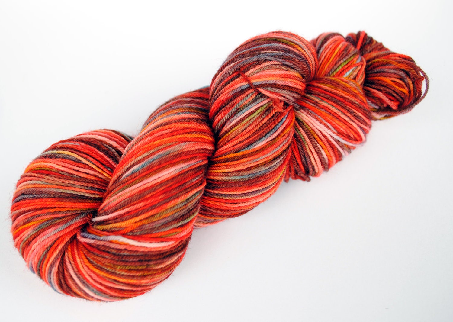 Sock Organic Merino "Spirited Away 1" Red, Yellow, Orange, Green, Purple