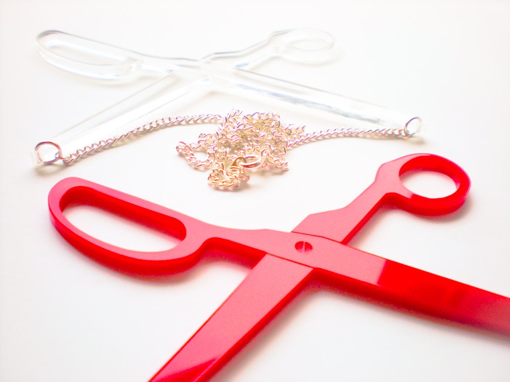 Scissors necklace - Choose a color - Laser cut acrylic