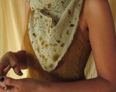 golden brown speckled cowl scarf