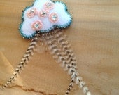 Sale - DAYDREAMER - eco felt, feather, brooch