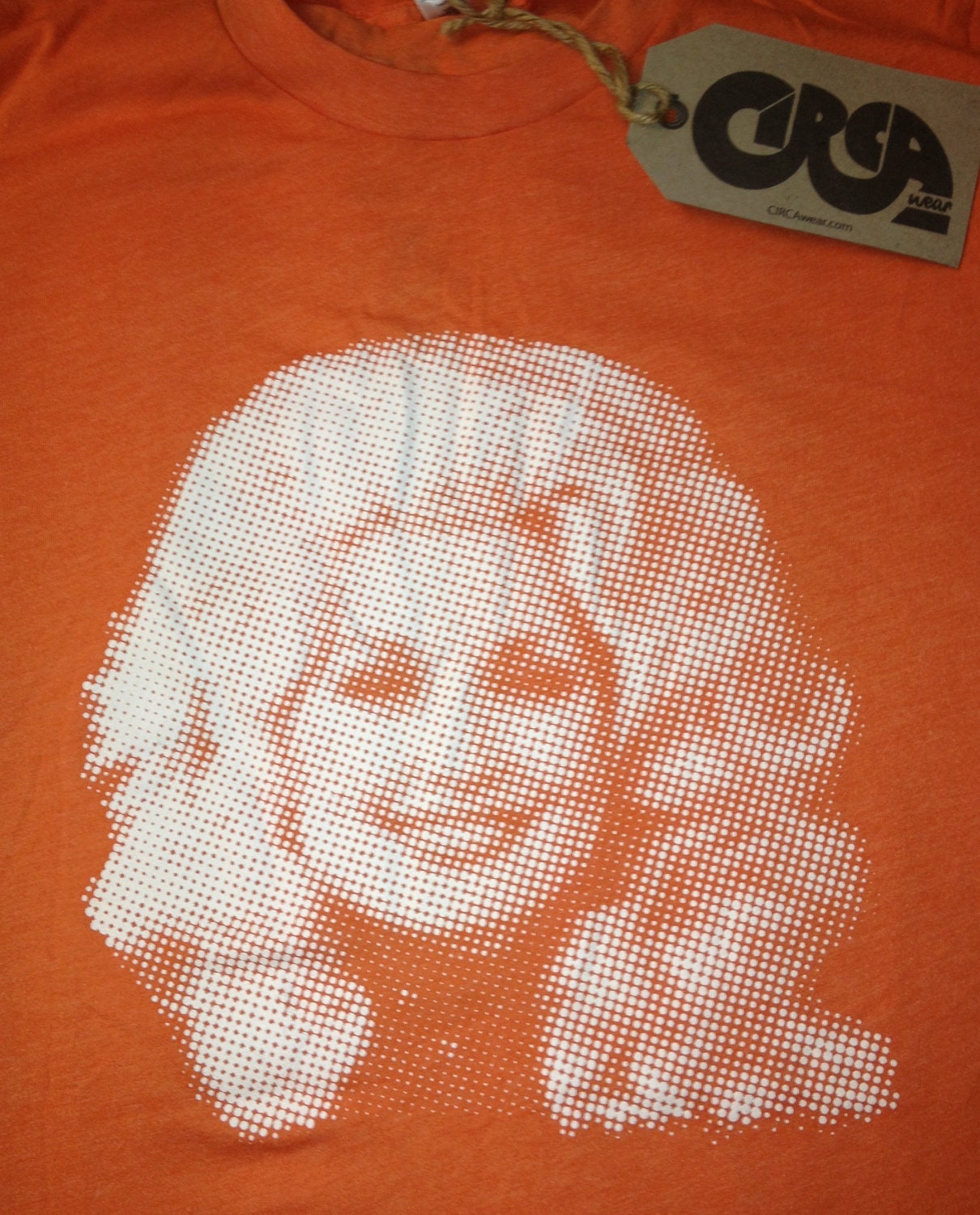 Dolly Parton screen printed T shirt on a Heather Orange American Apparel tee - unisex cut