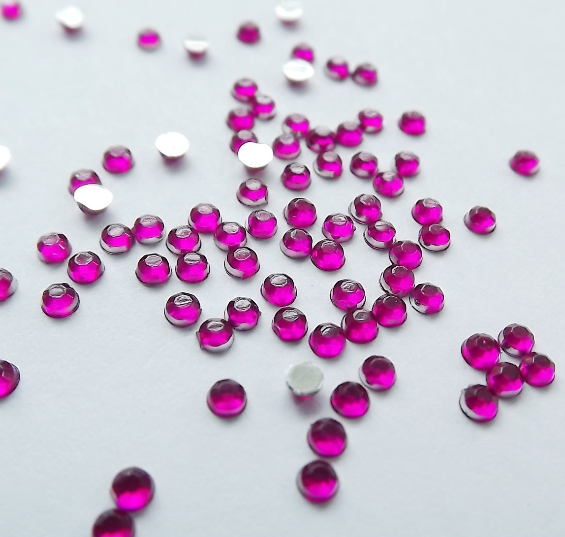 HOT PINK 6ss 2mm Acrylic Rhinestones 1 Gross 144 Pcs Flatback