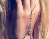Jeweled Flower Gypsy Hand Adornment Bracelet