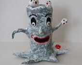 Christmas Folk Art Winter Snowball Fighting Tree