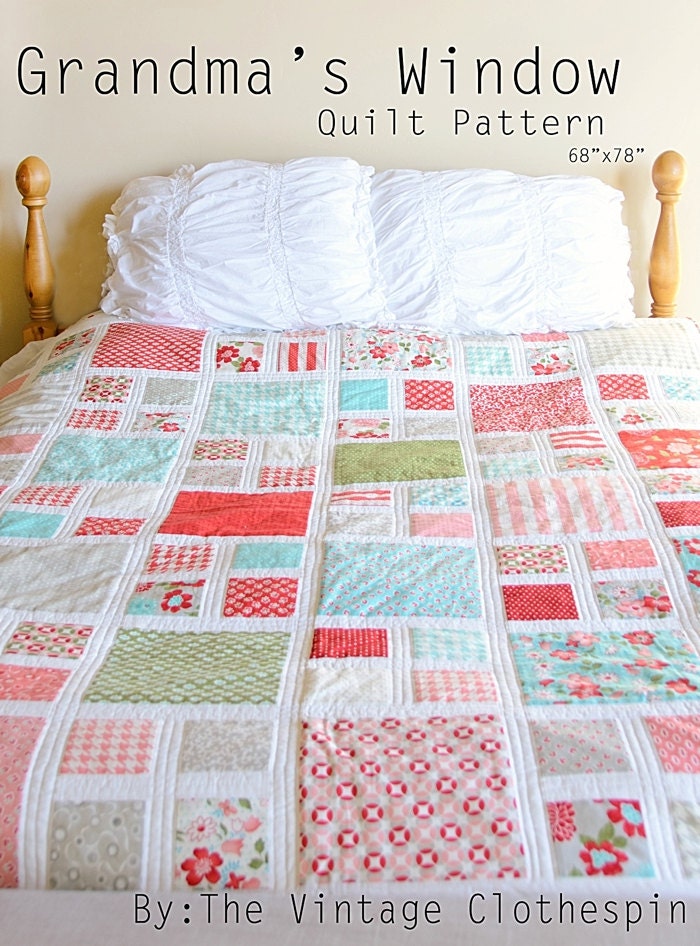 Grandma's Window Quilt Pattern / PDF