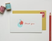 Letterpress Thank You Cards - Thank You Vase : Set of 6