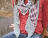 STRATHCONA // scarf lace mesh garter bias linen knitting pattern PDF
