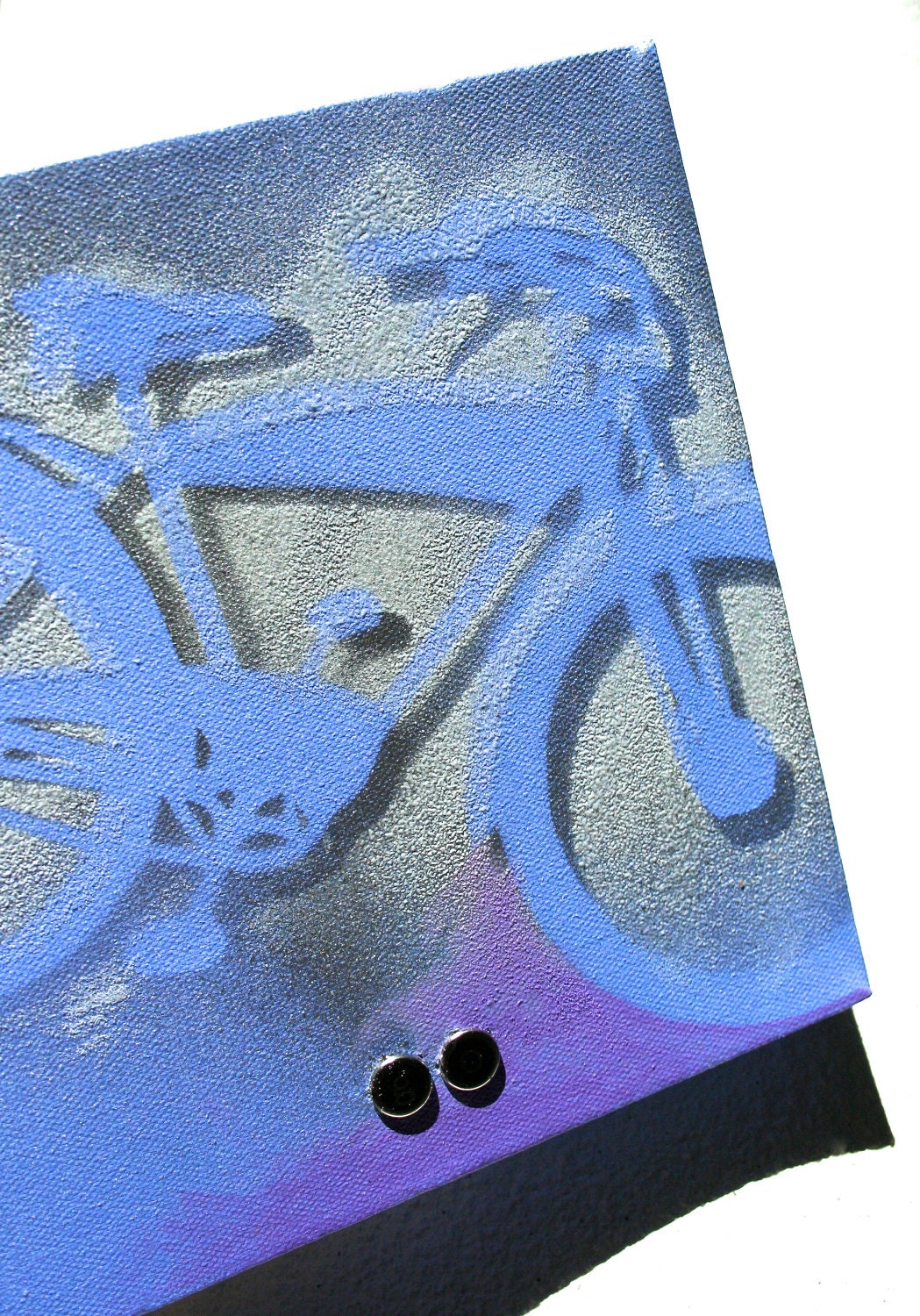 Ghost Vintage Bike Painting with Lavender, Periwinkle Blue and Silver