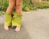 Studded denim shorts - lime