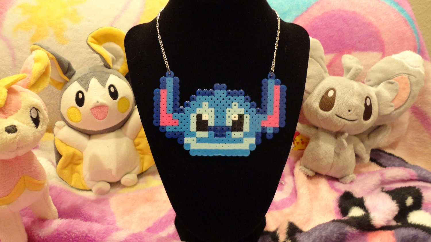 Disney Lilo and Stich pixel perler necklace